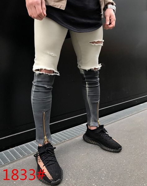 

19ss new mens designer jeans men's womens pants casual latest explosion trend luxury europe and america jogging skinny ripped jeans, Blue