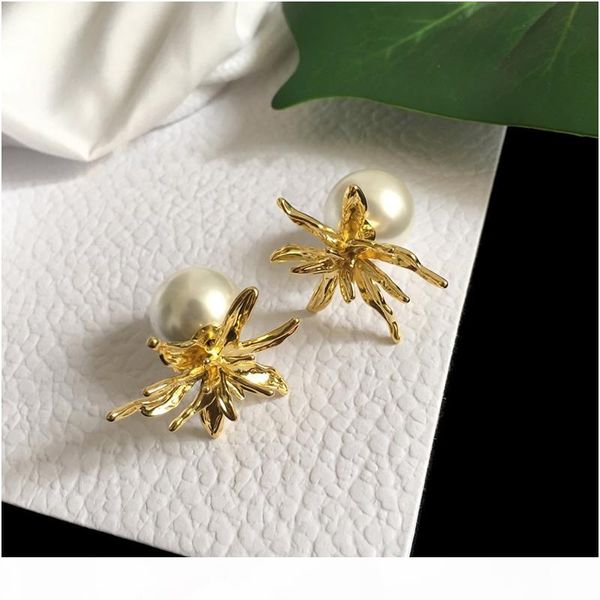 

now wholsale brand 925 sterling silver four leaf flower shells two flowers stud earrings for women black red green mother shell clover jewe, White