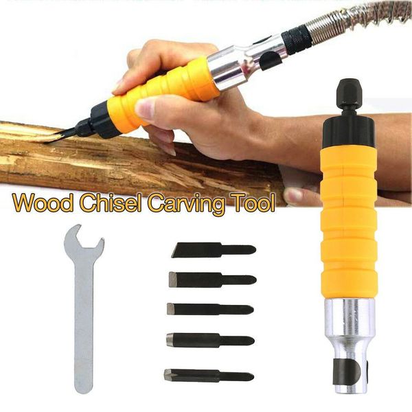 

electric wood chisel carving tool hammer handle chuck attachment, White;black