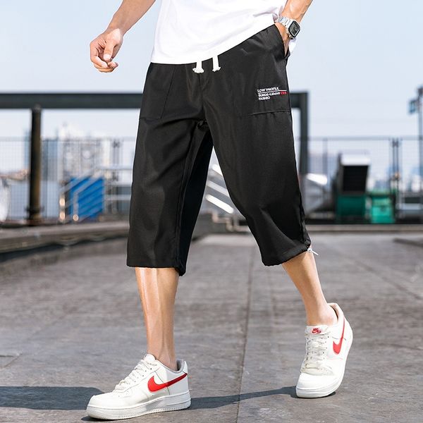

large size shorts men's summer fashion loose thin sports cropped nine casual pantscasual pants youth tooling cropped pants