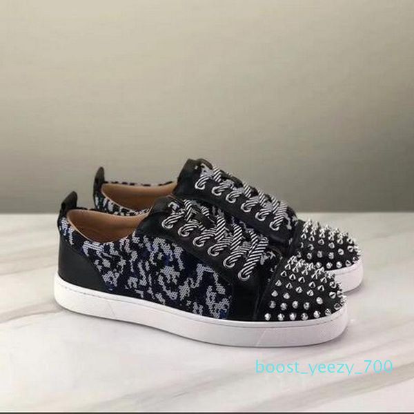 

designer men and women s black print with head rivets studd red bottom low sneakers,designer lovers causal flats 35-46 b70