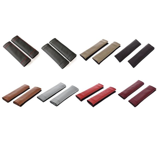 

2pcs pu leather car seat belt shoulder pads cover black & red