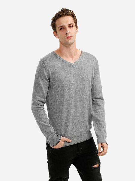 

zan.style v neck cotton blend knitting men sweaters smart casual solid color plus size 3xl men jumper basic soft pullovers, White;black