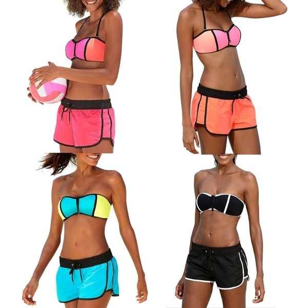 

women strappy push up bra low waist shorts bikini set two piece swimsuit swimwear uns okle drop shipping, White;black