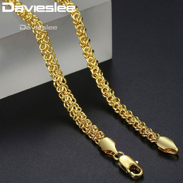 

davieslee necklace for women men boys girls 5mm wide swirl chain yellow gold filled women's necklace dgn325, Silver