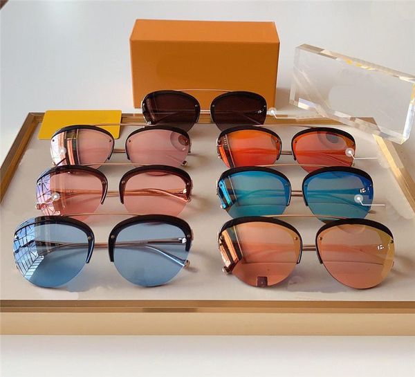 

new fashion design sunglasses z087u round half frame frame uv400 protects avant-garde and popular decorative glasses, quality, White;black