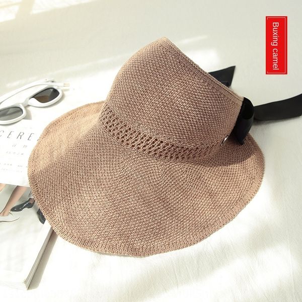 

classic fashion versatile empty butterfly butterfly bow tie hat solid color sun hat female, Blue;gray