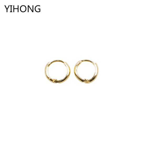 

charm plain metal hoop earrings circle ring for women hip hop female, Golden