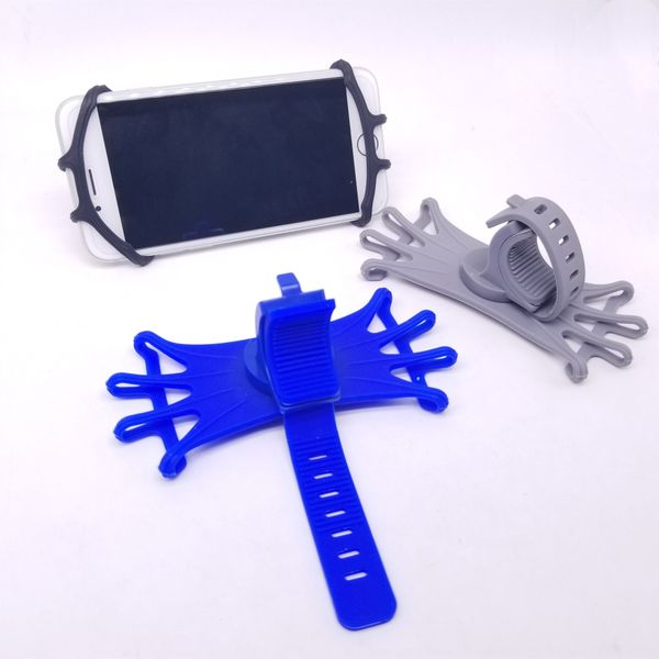 

mobile phone holder silicone mountain crawling silicone bicycle shockproof mobile phone bicycle holder, Silver