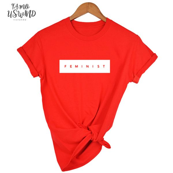 

simple feminist t shirt 90s women fashion tees grunge aesthetic camiseta tumblr goth style feministe tshirt summer, White