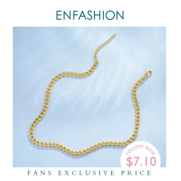 

enfashion link chain choker necklace women accessories stainless steel gold color statement men necklaces jewelry gifts p193021, Silver