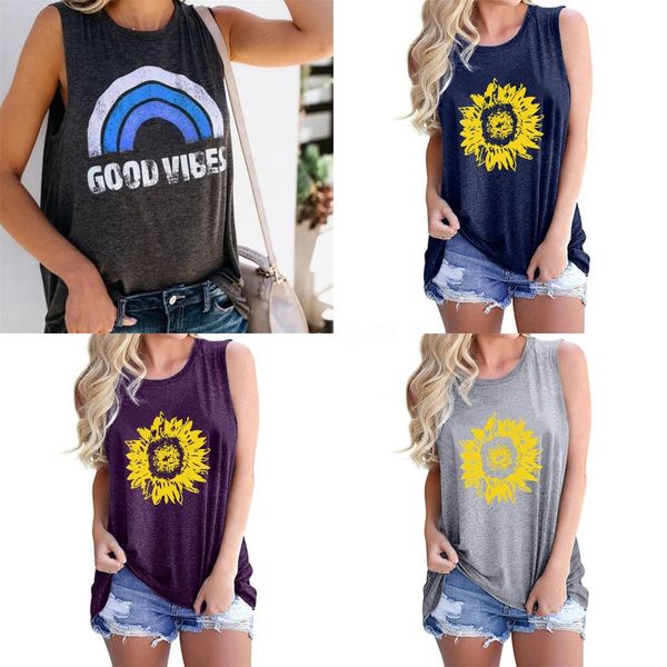

men's vest large size multiple colors round neck cartoon print loose summer cool sleeveless t-shirt tank 513, White