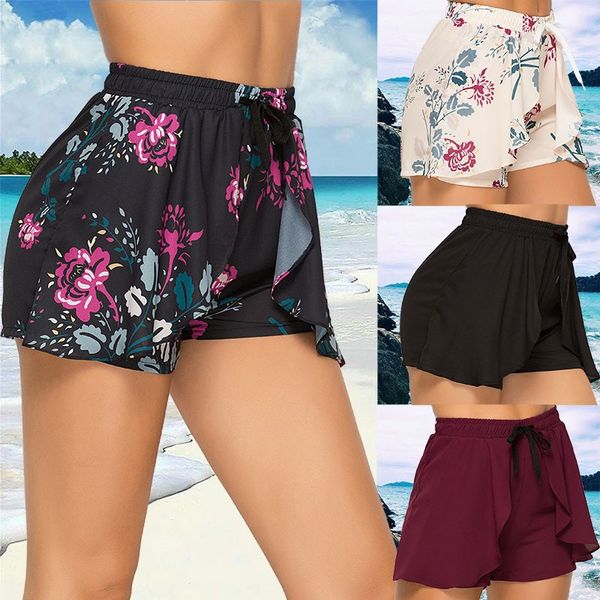 

summer thin short for women female s-2xl size casual shorts women drawstring wave pleated shorts high waist, White;black