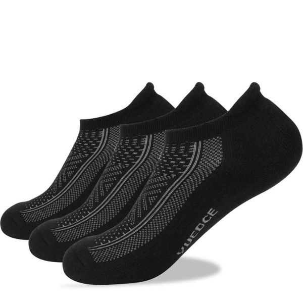 

sports socks yuedge men women breathable cotton cushion low cut ankle short summer cycling running, Black