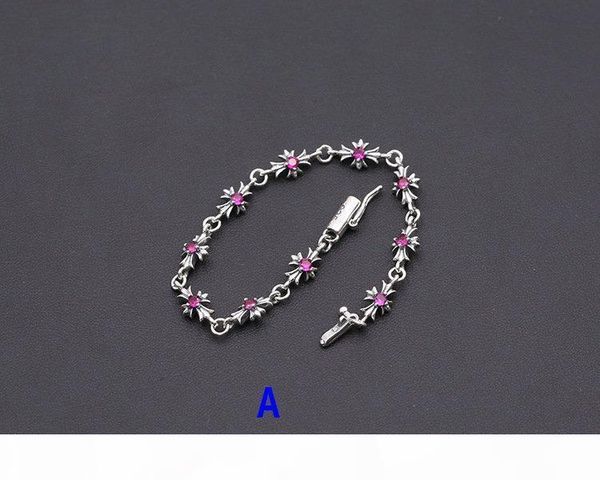 

personaliz 925 sterling silver vintage jewelry antique silver classic american style hand-made designer crosses charm link women's brac, Golden;silver