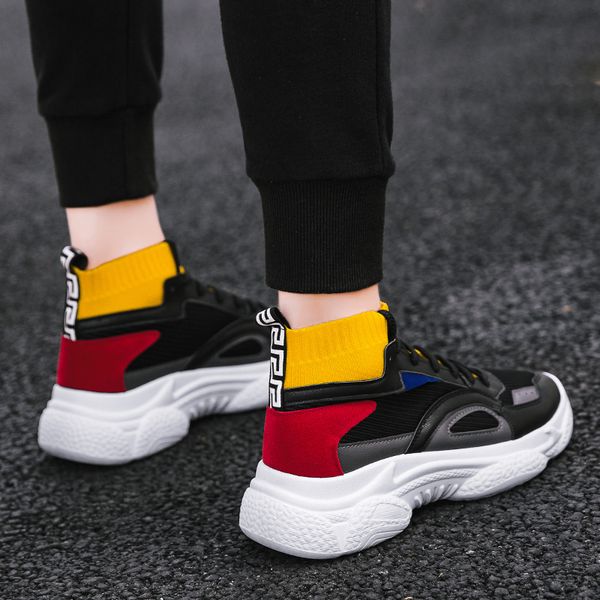 

de sports mens male men high sport casual shoe mens s on for spring black casuales shoes sneakers leather sneaker hightop