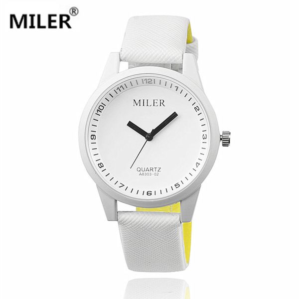 

women's miler watch 2020 new pu leather sports quartz watches fashion style analog wristwatch round dial relogs, Slivery;brown