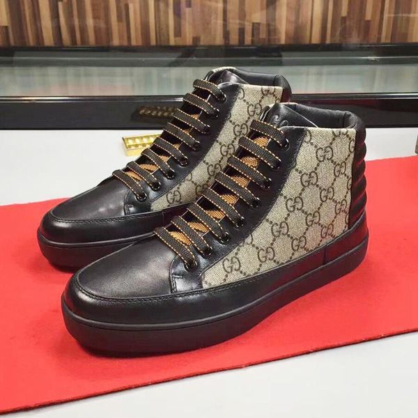 

mens high sneaker luxury mens shoes outdoor walking comfortable footwears lace -up plus size casual vintage men shoes sc, Black