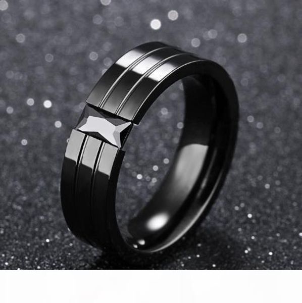 

mens rings hip hop jewelry rings personality ring set with diamond and titanium steel ring, Silver