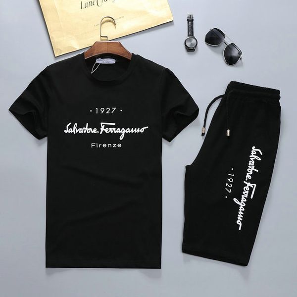 

2020 new summer men tracksuit designer t-shirt+long pant 2 piece sets solid outfit suits counter quality luxury sports short sweatshirt, Gray