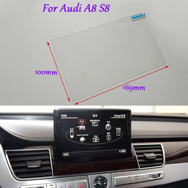 

internal accessories for audi a8 s8 car gps navigation screen glass hd clear protective film 8 inch
