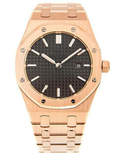 

royal watch oak automatic watches 42mm size rose gold original clasp stainless steel wristwatches delivery, Slivery;brown
