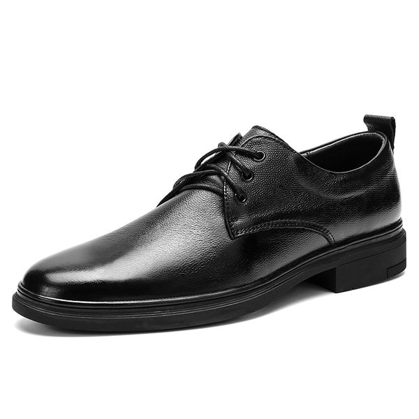 

men leather business shoes wedding formal dress genuine leather men designer sneakers for oxfords breathable loafers man *, Black