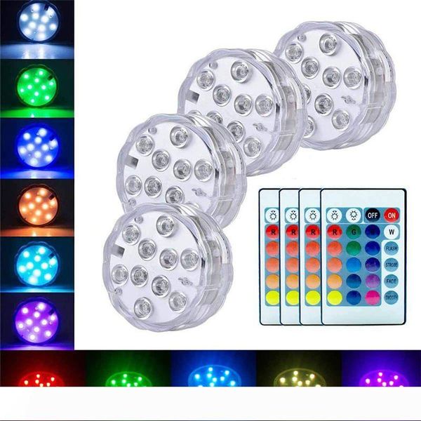 

led submersible light battery operated 10leds rgbunderwater night lamp garden swimming pool light for wedding party vase bowl