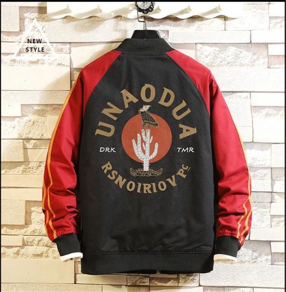 

o neck long sleeve winter mens designer jackets baseball coat hip hop streetwear floral letter autumn mens jackets patchwork, Black;brown