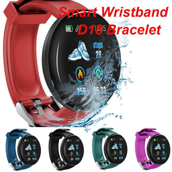 D18 Спортивные браслеты Sport Britbands Smart Watch Bracte Bracte Bractele Step STAGE Степень Степень Сердечный Упражнение Артериальное давление Упражнение