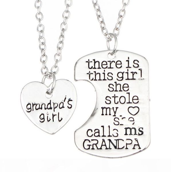 

e girl stole heart mommy daddy series mother 's day father 's day family necklace wfn013 (with chain )mix order 20, Silver