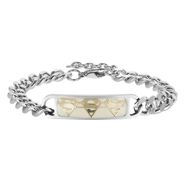 

superman bracelet luminous bracelet women stainless steel wedding glow in the dark bracelet jewelry party wholesale, Golden;silver
