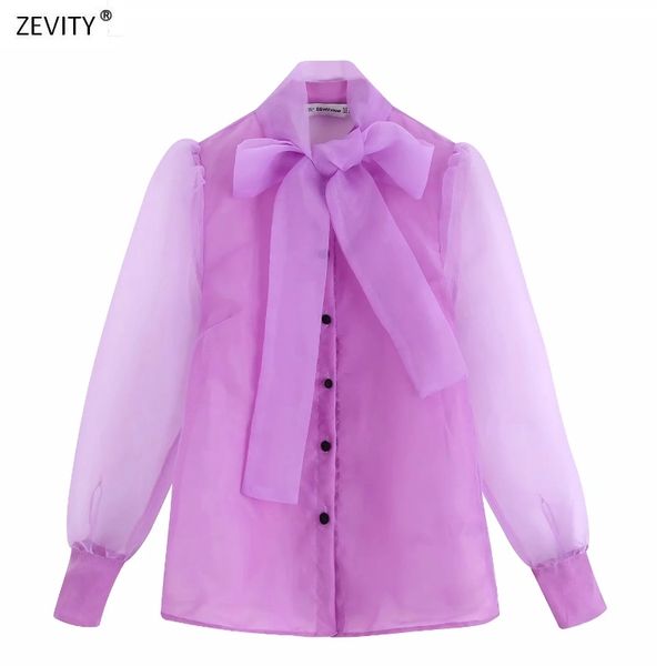 

women solid color bow collar organza casual smock shirts blouses women long sleeve transparent roupas chic chemise shirt ls4176, White
