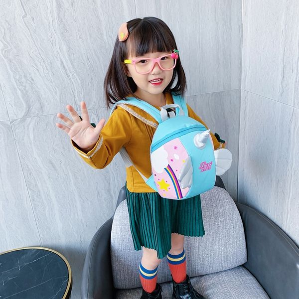 

bldhs children'sproof children's cute cartoon pupil kindergarten small children'sproof children's schoolbag bag backpack, White