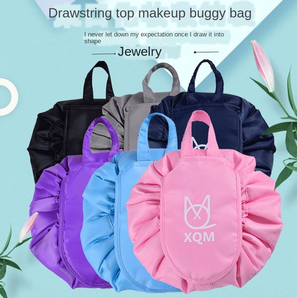 

korean style tiktok new hand-held cosmetic bag large capacity women's waterproof lazy cosmetic bag, White