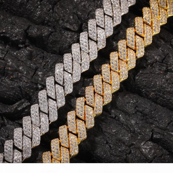 

s 13mm iced out cuban necklace chain men 's hip hop necklace for men 18inch gold silver