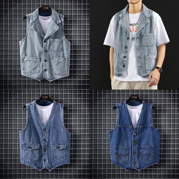 

england style fashion men vest slim fit casual smart denim vest men vintage designer waistcoat gentlemen suit veste hombre, Black;white