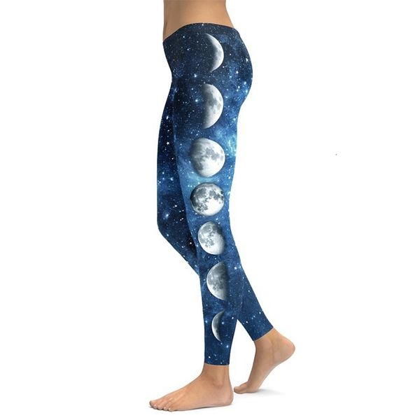 

3d printed galaxy moon leggings women plus size workout legging spandex high waist leggins mujer push up leggin fitness, Black