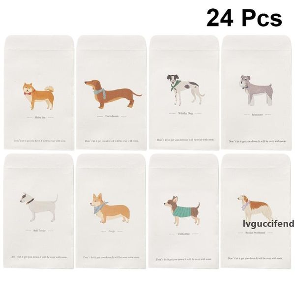 

3 sets/24pcs simple cartoon dogs letter envelopes fashion envelopes letter stationery for home office school