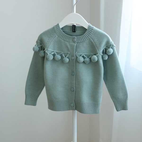 

new children personality girl high-grade sweater sweater knitted cardigan zhong xiao tong fur ball coat hb1410, Blue