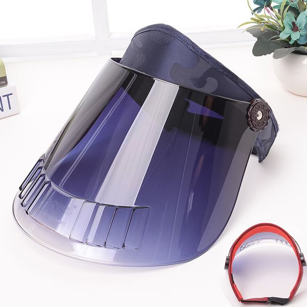 

casual summer hats women sun cap candy color transparent empty baseball caps plastic pvc sunshade hat visor caps men, Blue;gray