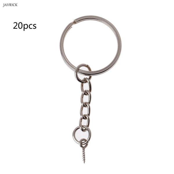 

ювелирные изделия брелки 20шт screw глаз pin ключевые цепочки с открытыми перейти ring удлинитель цепи ювелирных изделий diy инструментально, Silver