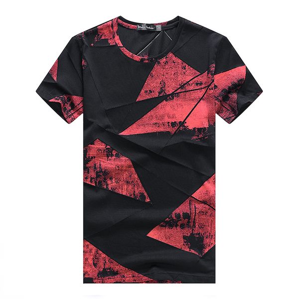 

2020 summer ice silk men's short-sleeved round neck t-shirt printing influx of men cultivating cotton short-sleeve t-shirt clothing, White;black