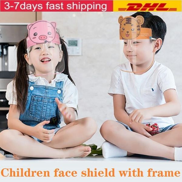 

США Фото ПЭТ Дети Cartoon Face Shield с очки безопасности Защитные маски Детское анфас Anti-Fog Изоляция Маска Брызгозащищенный Visor