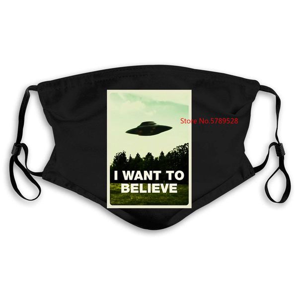 

i want to believe xfile black men summer print round neck mask women kids pm25 inldd