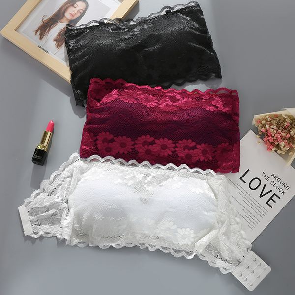 

bras linbaiway fashion women seamless push up wire lingerie bralette transparent lace bra girls underwear brassiere, Red;black