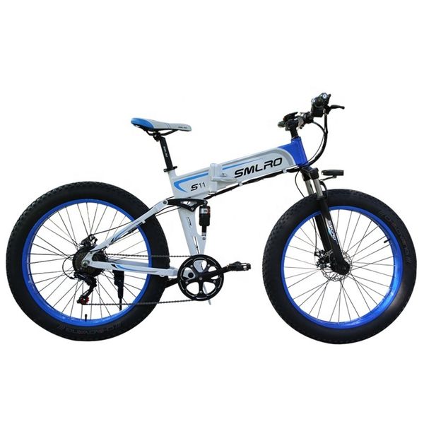

s11f factory supply folding electric bike/bicycle 26 inch 48v 10ah 350w with european quality level e bike electric vehicle, Silver;blue