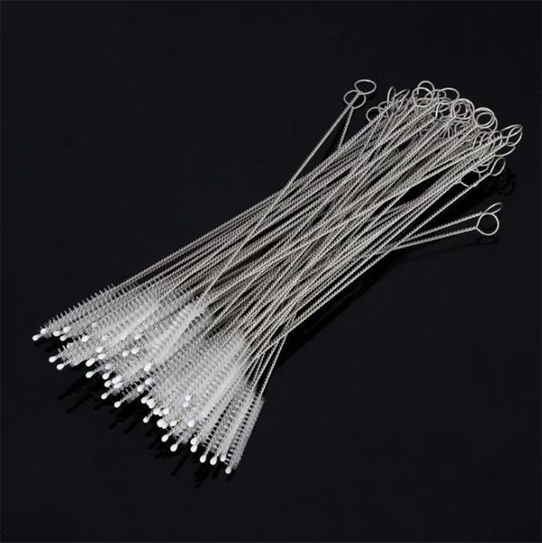 

new 17.5cm straws brush bottle cleaners stainless steel cleaning brush nylon brush drinking pipe cleaning brushes 4817