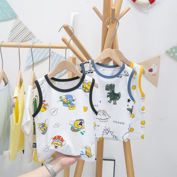 

boy armless vest thin 2020 new summer clothes clothes fashion 1-3 years old baby wear 0 baby girl top, Blue