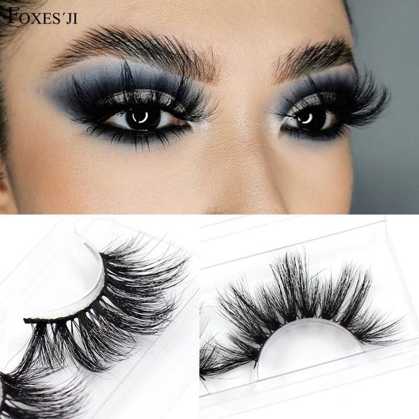 

false eyelashes foxesji 5d mink eye lashes fluffy cross thick volume dramatic full eyelash packaging box makeup